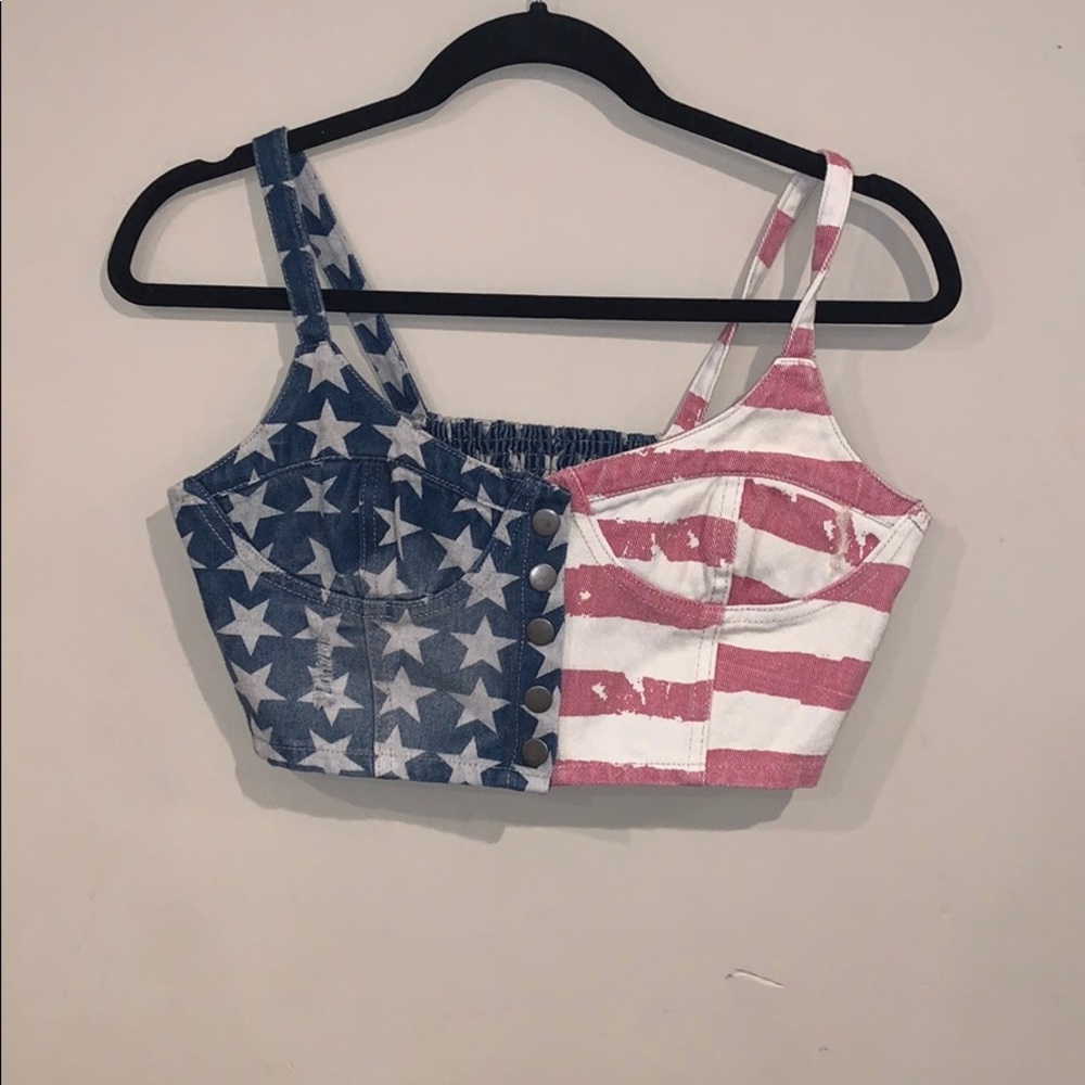 American Flag Crop Top